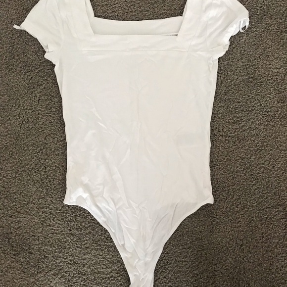 NWOT Banana Republic ribbed square-neck thong bodysuit S - Picture 4 of 4